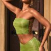 Embellished Strap-Detail Top in Pear Green