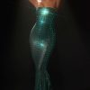 Embellished Strapless Gown in Emerald Green