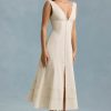 Cotton-Poplin A-Line Midaxi Dress in Ivory