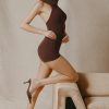 Ribbed-Knit Shorts in Espresso