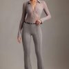 Low-Rise Flared Trousers in Grey