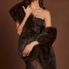 Faux-Fur Stole in Brown