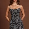 Embellished Cowl Neck A-line Mini Dress in Silver Snake