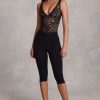 Cropped Capri Trousers in Black