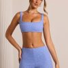Embellished High Waist Hot Pant Shorts in Powder Blue