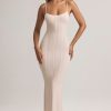 Modal Scoop-Neck Maxi Dress in Stripe Print