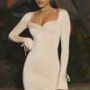 Slinky Jersey A-Line Mini Dress in Buttercream