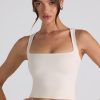 Modal Bow-Detail Crop Top in Ivory