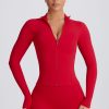 Soft Active Zip-Up Jacket in Hot Red