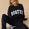 Oversized Crew-Neck Sweatshirt in Black