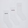 Ribbed Crew Sock Bundle in Pink/Navy/Burgundy