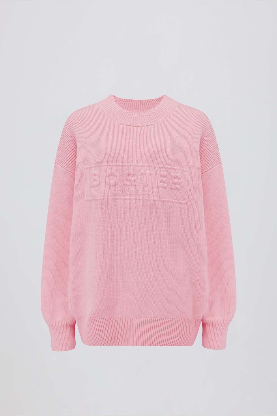 Ribbed Knit Oversized Jumper in Pale Pink