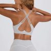 Soft Active V-Neck Sports Bra in Grey Marl