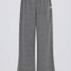 Textured Cotton Button Low-Rise Wide-Leg Joggers in Dark Grey