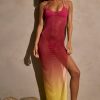 Sheer Maxi Dress in Yellow Multi