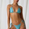Pearl-Detail Cheeky Bikini Bottoms in Turquoise