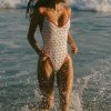 Charm-Detail Cross-Back Swimsuit in Cherry Print