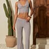 Mid-Rise Flared Trousers in Silver