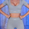 Ribbed Mini Shorts in Grey